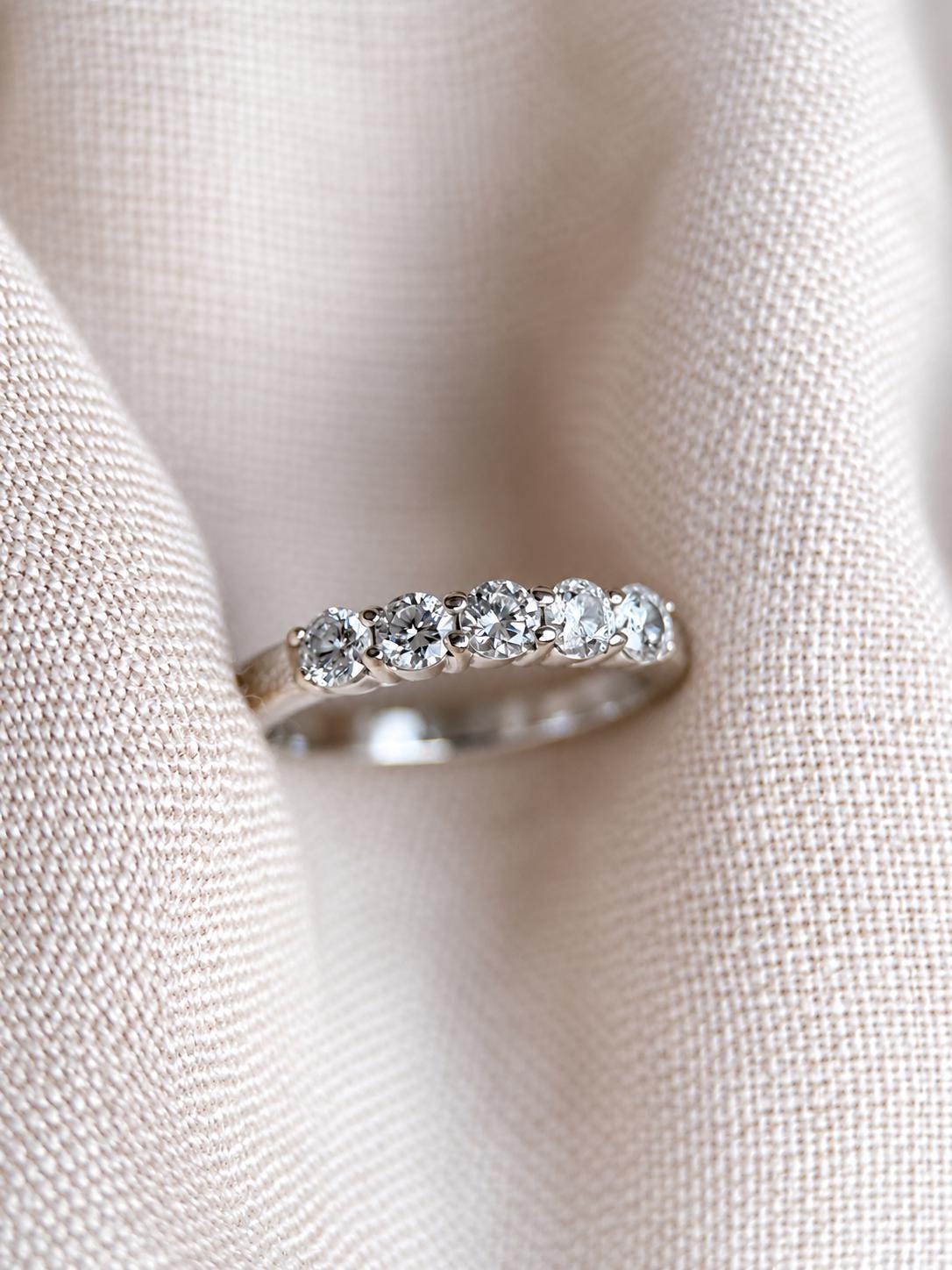 Vintage 1990s Diamond Wedding Band in 18k White Gold