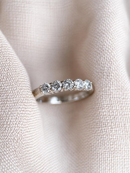 Vintage 1990s Diamond Wedding Band in 18k White Gold