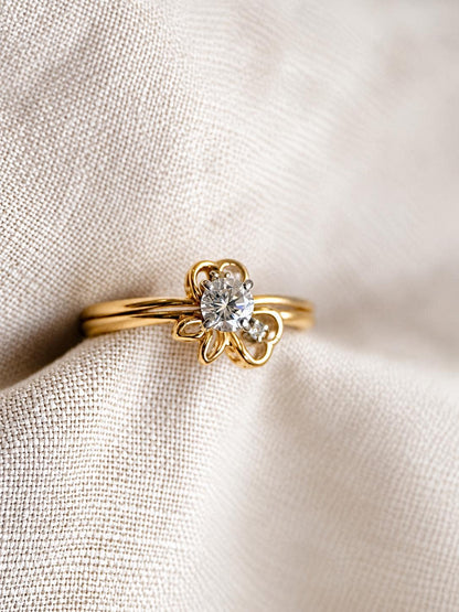 Vintage 1970s Diamond Engagement Ring in 14k Gold