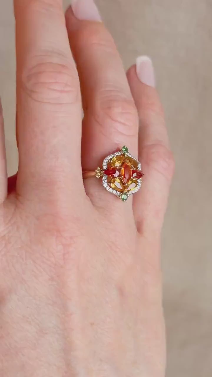 Vintage 1990s Garnet Gemstone Ring in 14k Gold