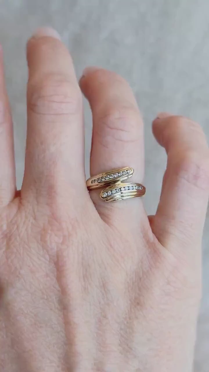 Vintage Diamond Channel Set Wedding Band in 14k Gold