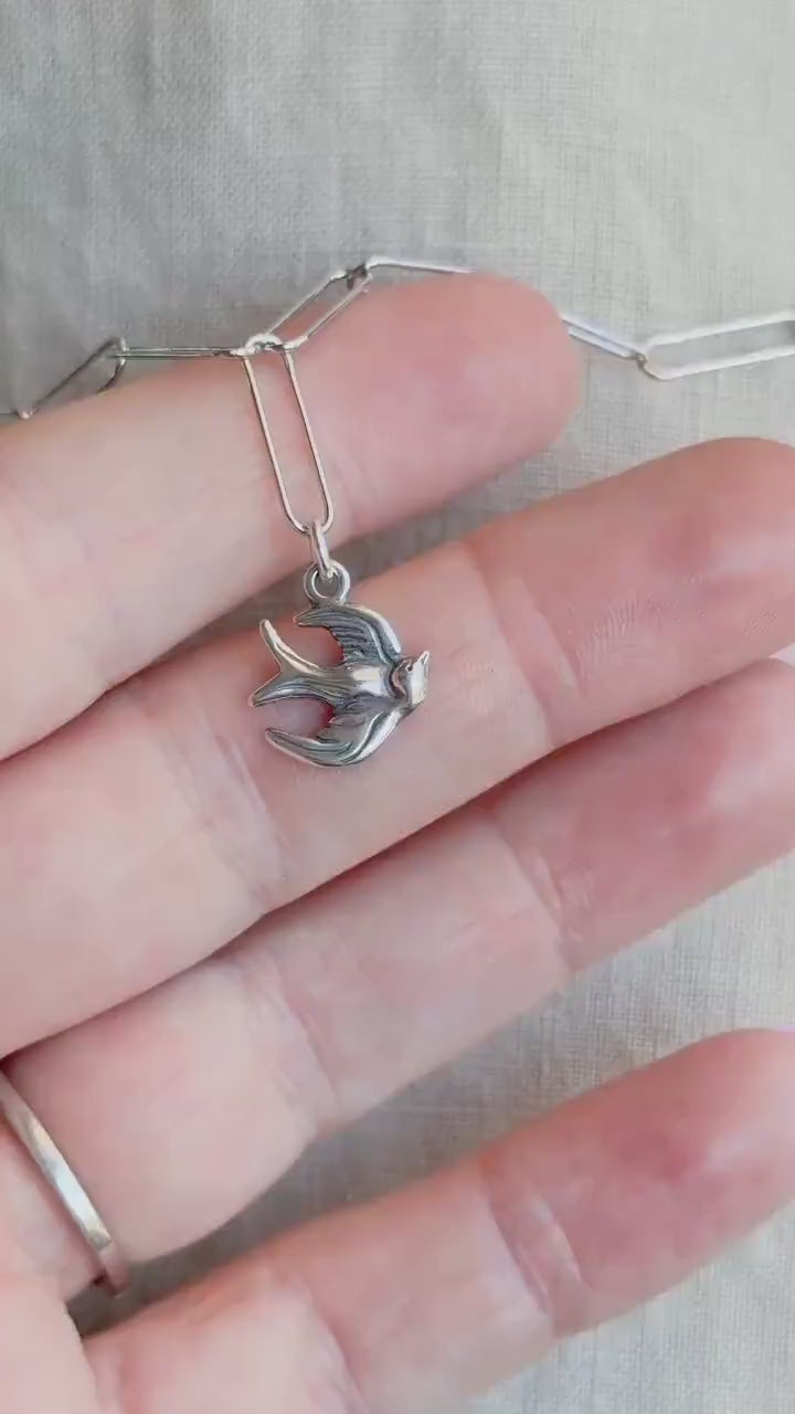 Sparrow Charm Bracelet in Solid Sterling Silver