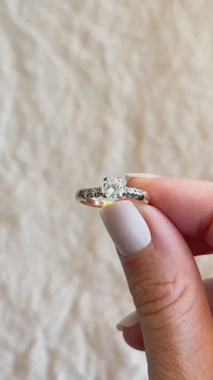 Vintage 1950s Diamond Engagement Ring in 14k Gold