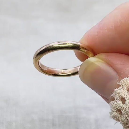 Vintage 1990s Wedding Band in 18k Rose Gold