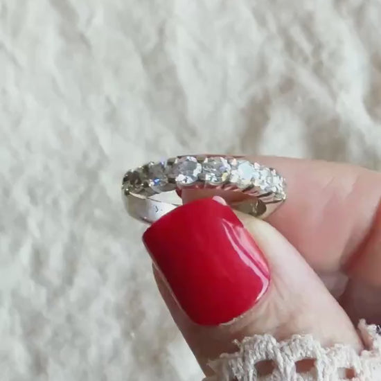 Vintage 1990s Diamond Wedding Band in 14k White Gold