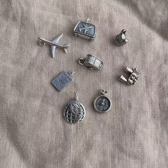 Sterling Silver Camper Charm Pendant, Travel Adventure Themed Minimalist Jewelry, Gift for Her
