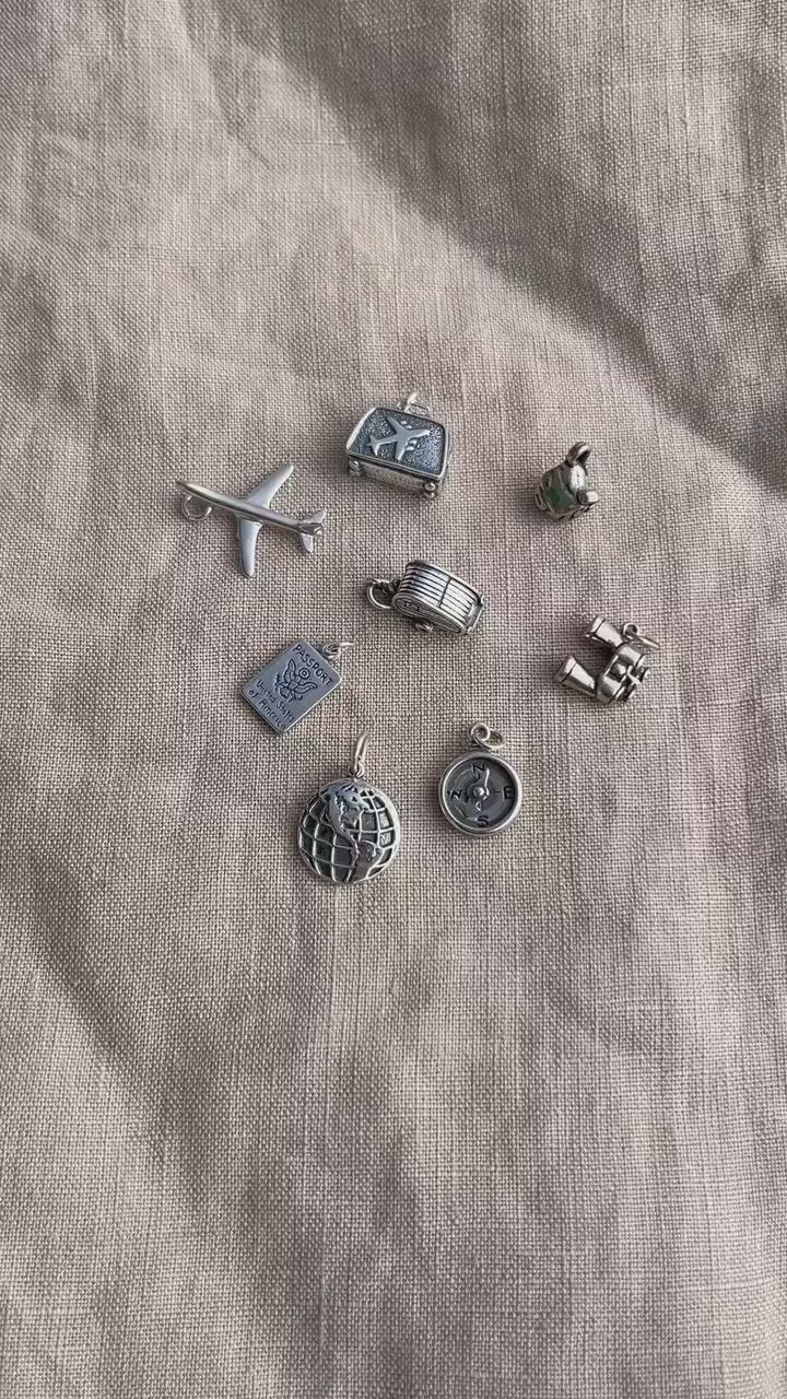 Sterling Silver Camper Charm Pendant, Travel Adventure Themed Minimalist Jewelry, Gift for Her