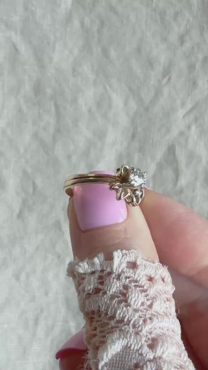 Vintage 1970s Diamond Engagement Ring in 14k Gold