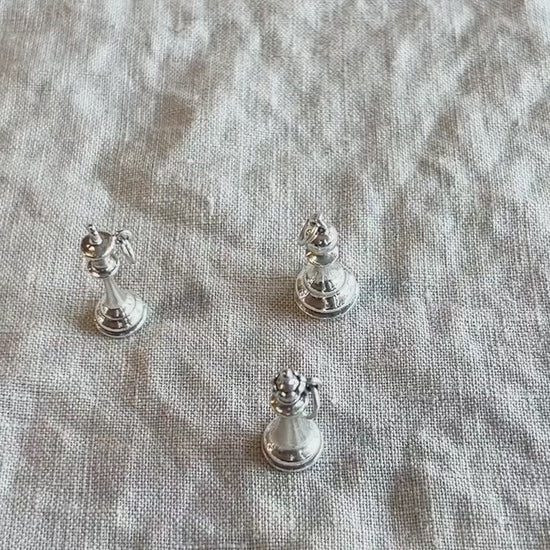 Sterling Silver Queen Chess Charm Necklace, Minimal Layering Jewelry, Gift for Her