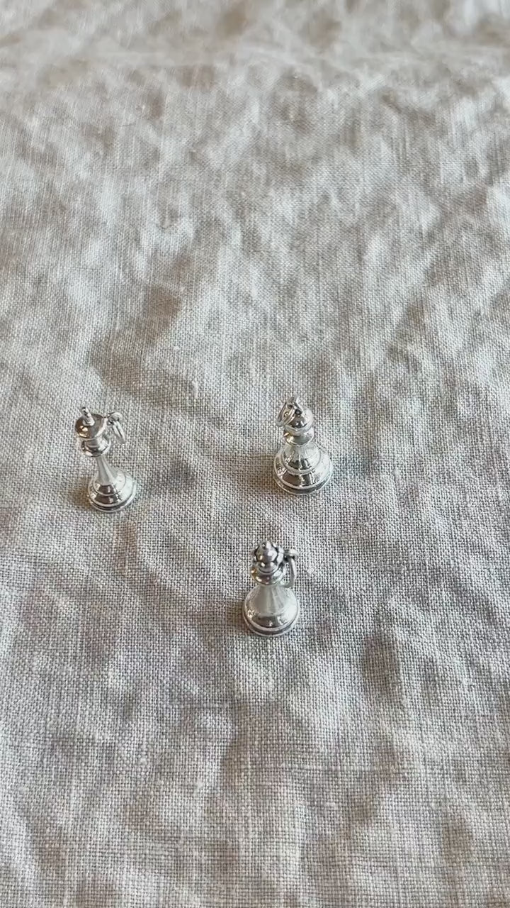 Sterling Silver Queen Chess Charm Necklace, Minimal Layering Jewelry, Gift for Her