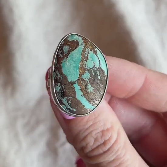 Vintage Turquoise Gemstone Ring in Sterling Silver