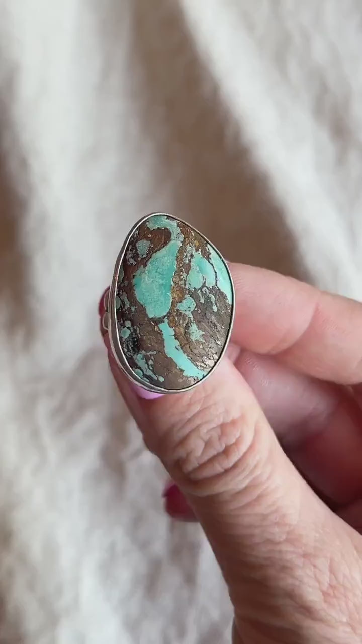 Vintage Turquoise Gemstone Ring in Sterling Silver