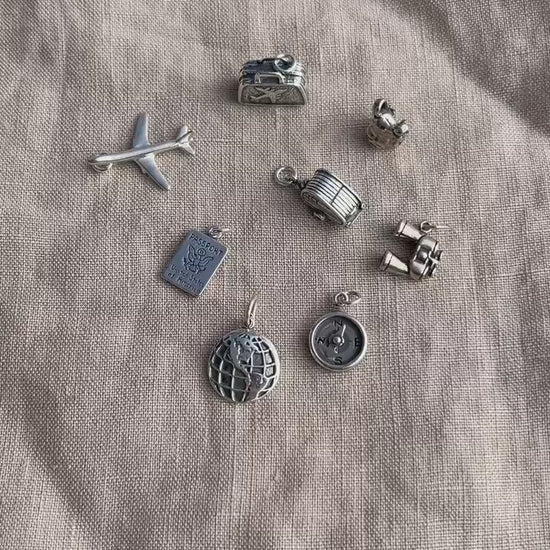 Sterling Silver Jet Airplane Charm Pendant, Travel Themed Minimalist Jewelry, Gift for Her