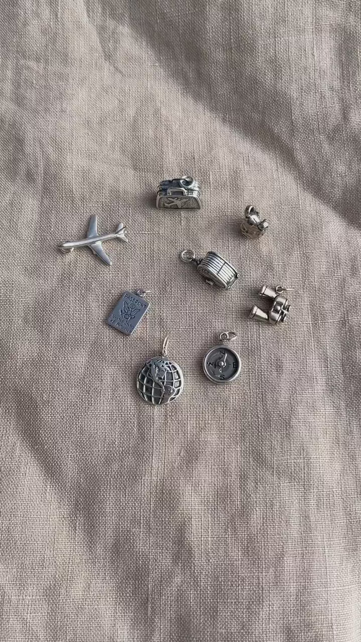 Sterling Silver Jet Airplane Charm Pendant, Travel Themed Minimalist Jewelry, Gift for Her