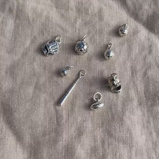Sterling Silver Baseball Charm Pendant, Sports Themed Minimalist Jewelry, Gift for Her
