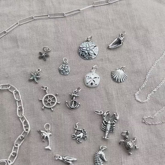 Anchor Charm Pendant in Solid Sterling Silver