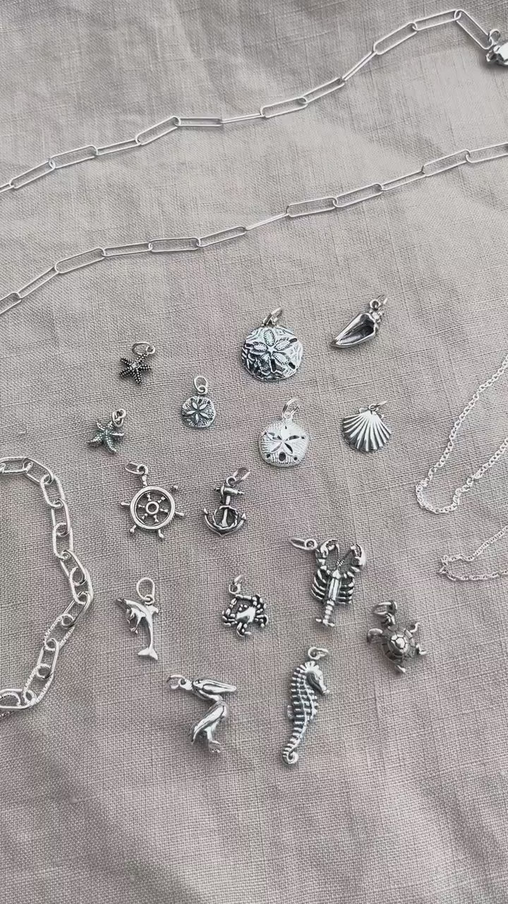 Anchor Charm Pendant in Solid Sterling Silver