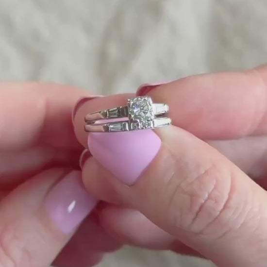 Vintage 1960s Diamond Bridal Set, Engagement & Wedding Rings