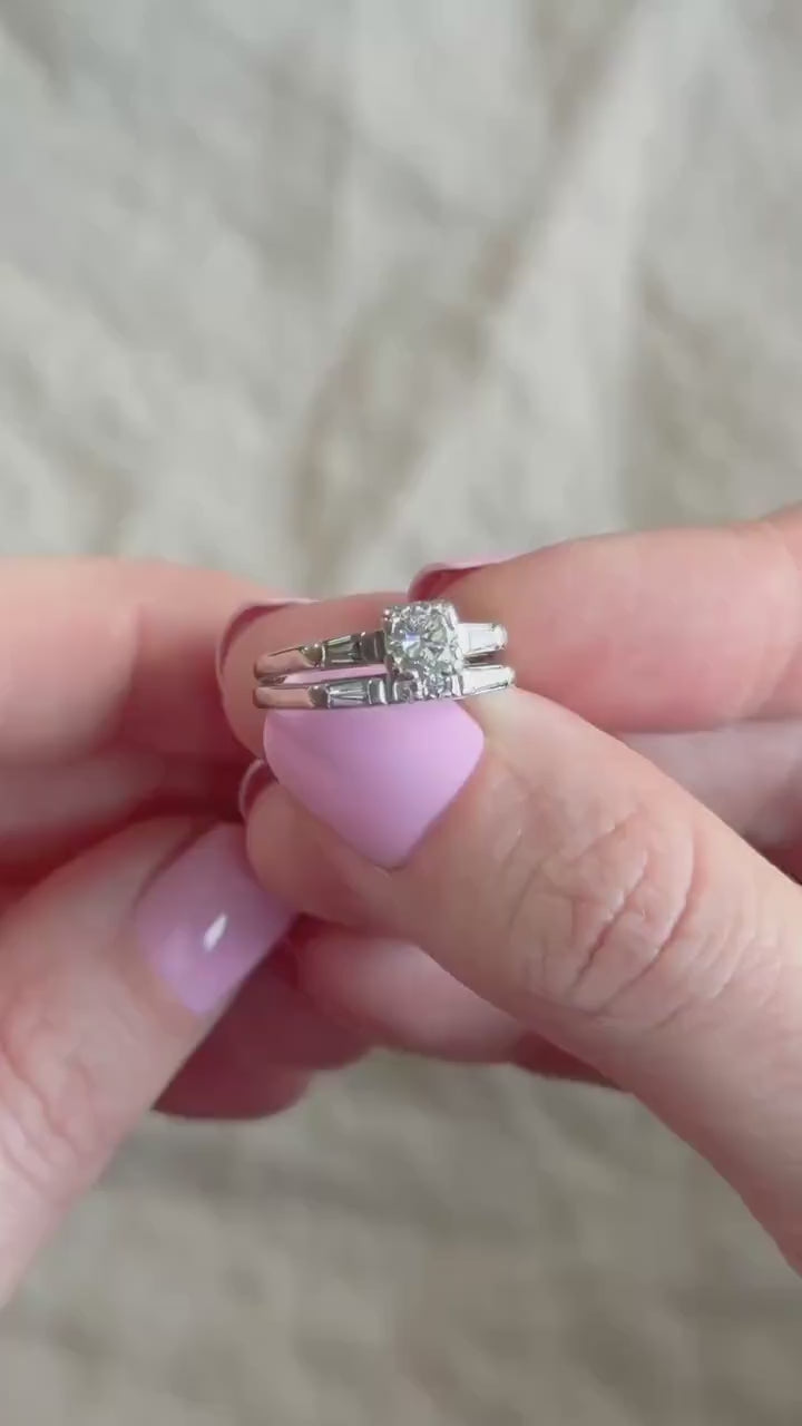 Vintage 1960s Diamond Bridal Set, Engagement & Wedding Rings