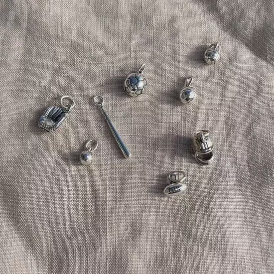 Sterling Silver Football Helmet Charm Pendant, Sports Themed Minimalist Jewelry, Gift for Her