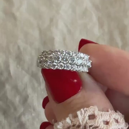 Vintage 1990s Diamond Wedding Band in 18k White Gold