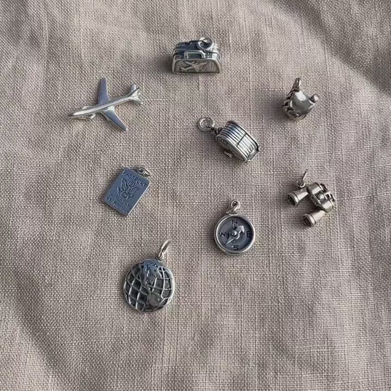 Sterling Silver Backpack Charm Pendant, Travel and Adventure Themed Minimalist Jewelry, Gift for Her