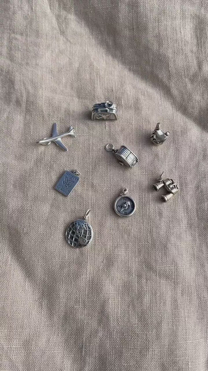 Sterling Silver Backpack Charm Pendant, Travel and Adventure Themed Minimalist Jewelry, Gift for Her