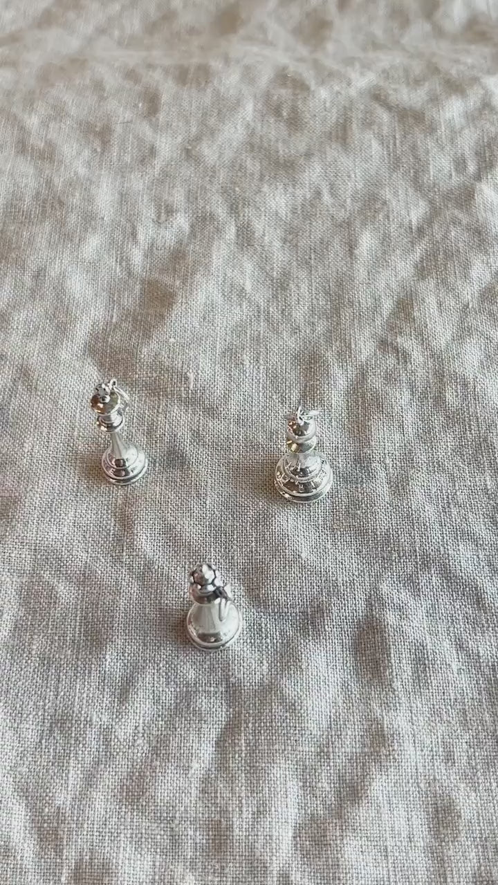 King Chess Piece Charm Bracelet in Solid Sterling Silver