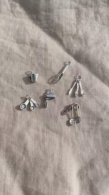 Sterling Silver Electric Mixer Charm Pendant, Cooking & Baking Themed Minimalist Jewelry, Gift for Her