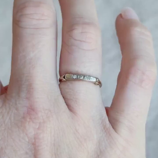 Vintage Diamond Wedding Band in 14k Gold