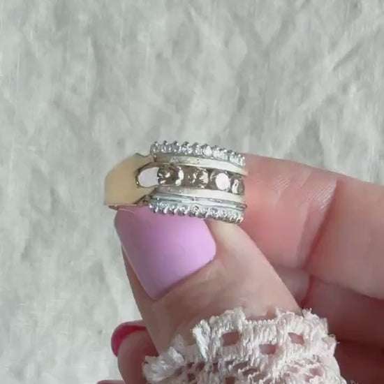 Vintage 1970s Diamond Channel Set Ring, 14k White Gold