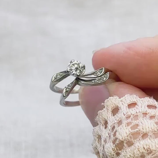 Vintage 1960s Diamond Bridal Set, Engagement & Wedding Rings
