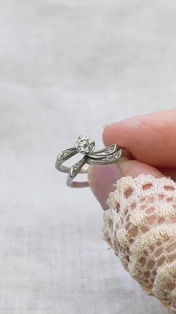 Vintage 1960s Diamond Bridal Set, Engagement & Wedding Rings