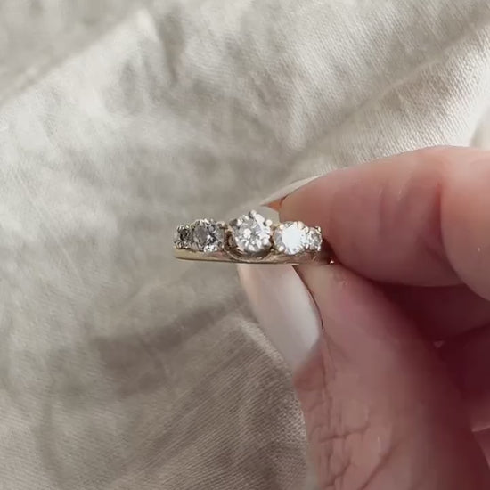 Vintage Diamond Wedding Set in 14k Gold