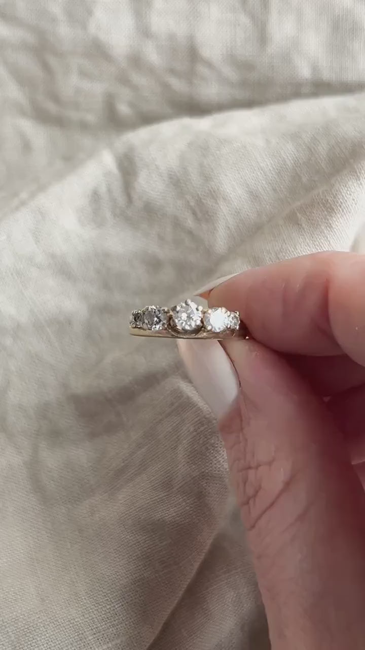 Vintage Diamond Wedding Set in 14k Gold