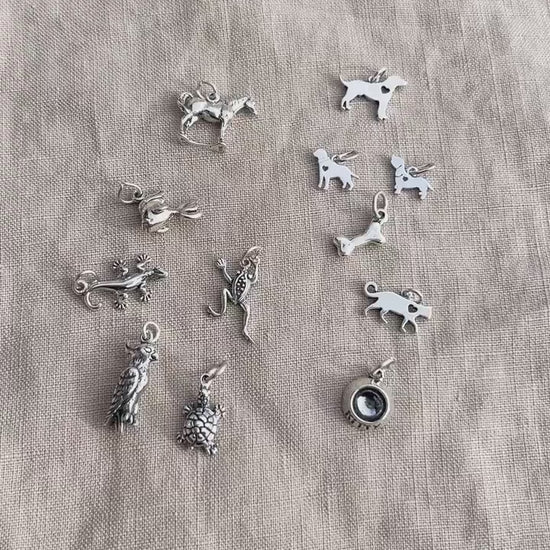 Pet Turtle Charm Pendant in Solid Sterling Silver