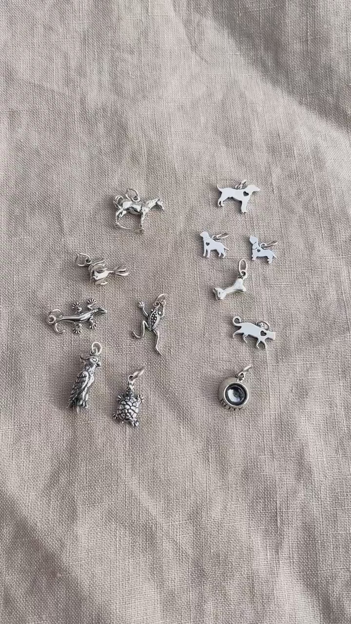Pet Turtle Charm Pendant in Solid Sterling Silver