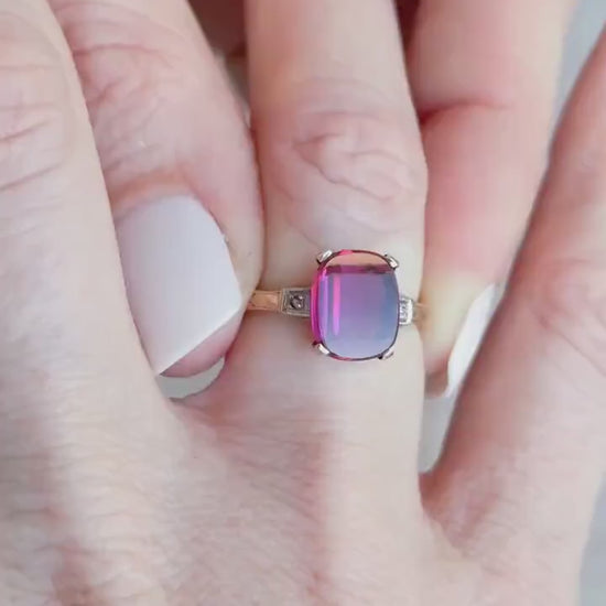 Vintage Art Deco Ruby Ring in 10k Gold