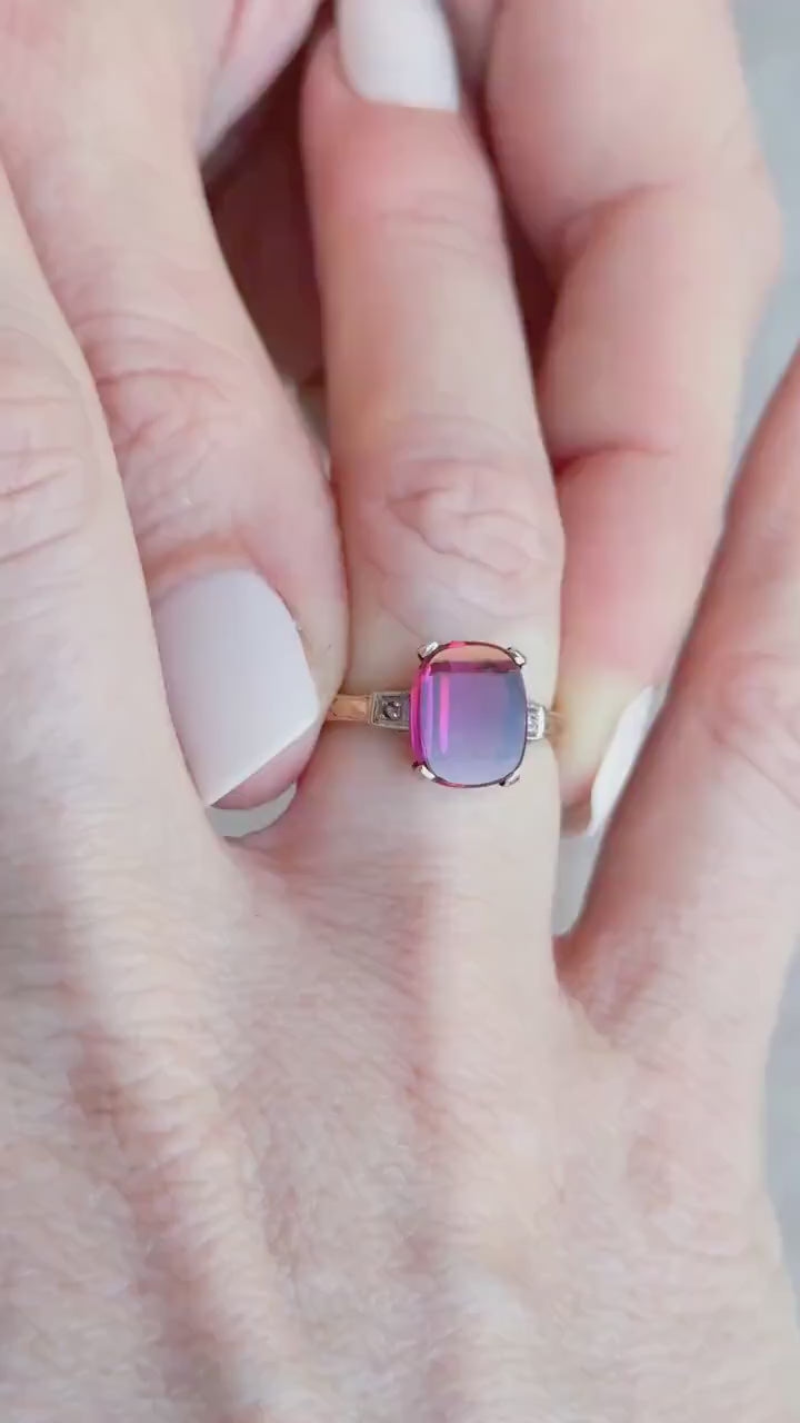 Vintage Art Deco Ruby Ring in 10k Gold