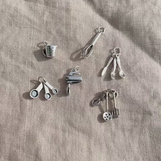 Sterling Silver Electric Mixer Charm Pendant, Cooking & Baking Themed Minimalist Jewelry, Gift for Her