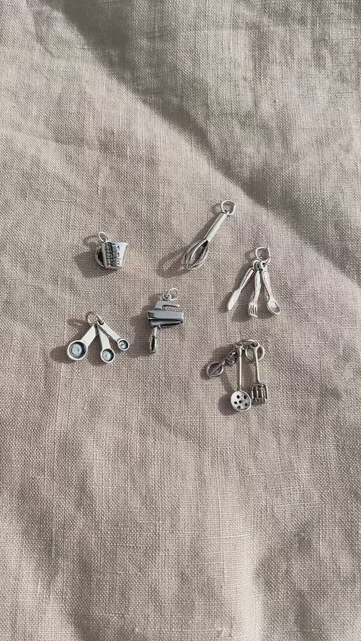 Sterling Silver Electric Mixer Charm Pendant, Cooking & Baking Themed Minimalist Jewelry, Gift for Her