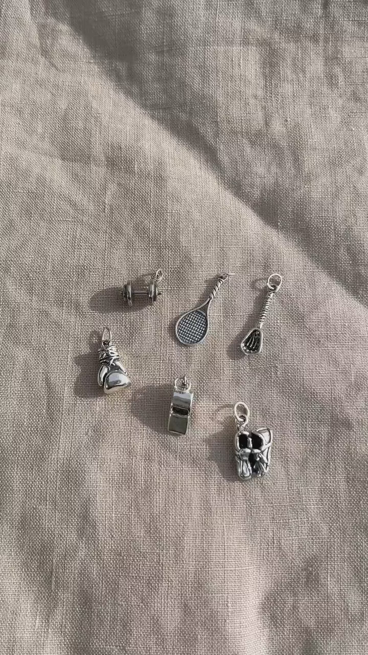 Sterling Silver Whistle Charm Pendant, Sports Themed Minimalist Jewelry, Gift for Her