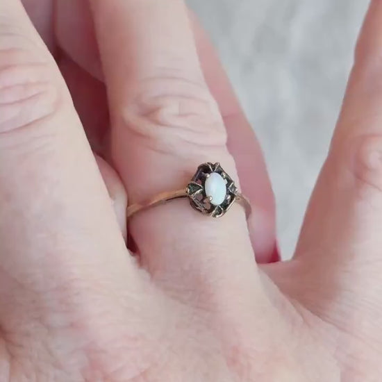 Vintage 1970s Opal Ring in 10k Gold
