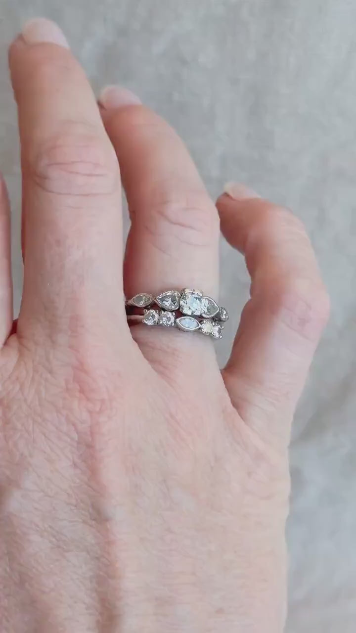 Vintage Diamond Filigree Bridal Set