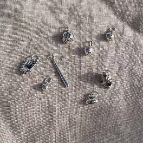Sterling Silver Basketball Charm Pendant, Sports Themed Minimalist Jewelry, Gift for Her