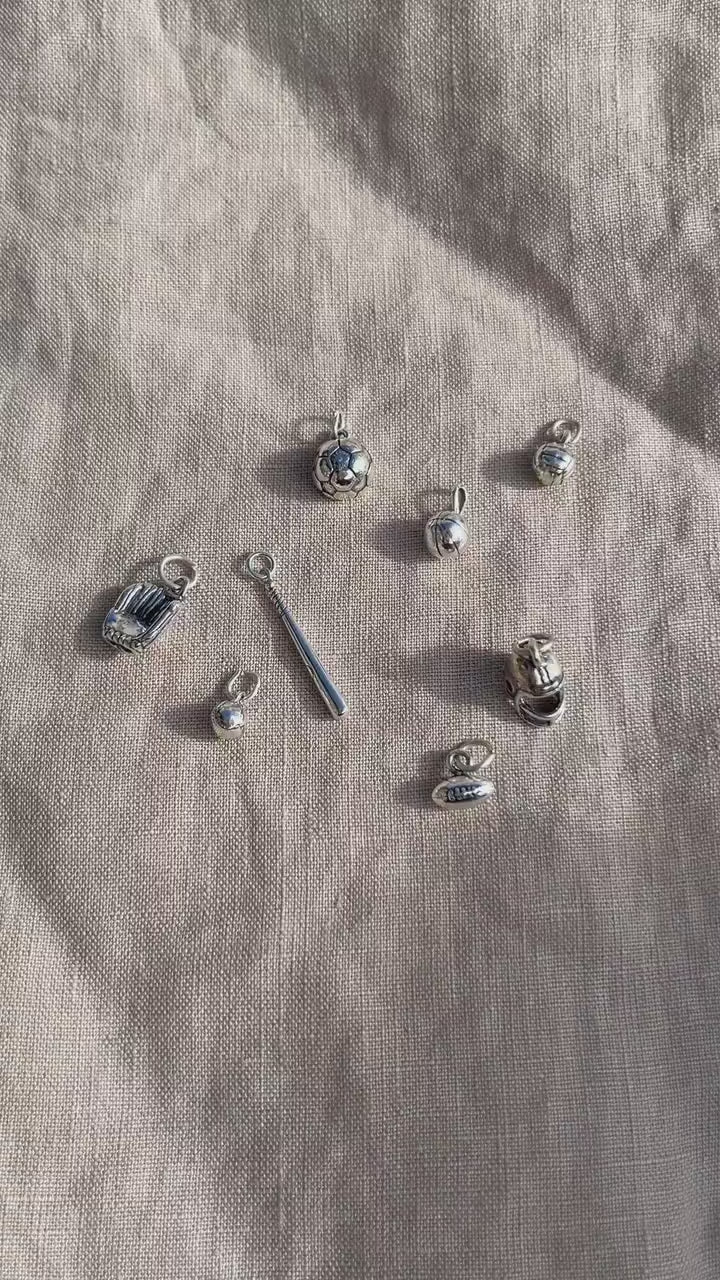 Sterling Silver Basketball Charm Pendant, Sports Themed Minimalist Jewelry, Gift for Her