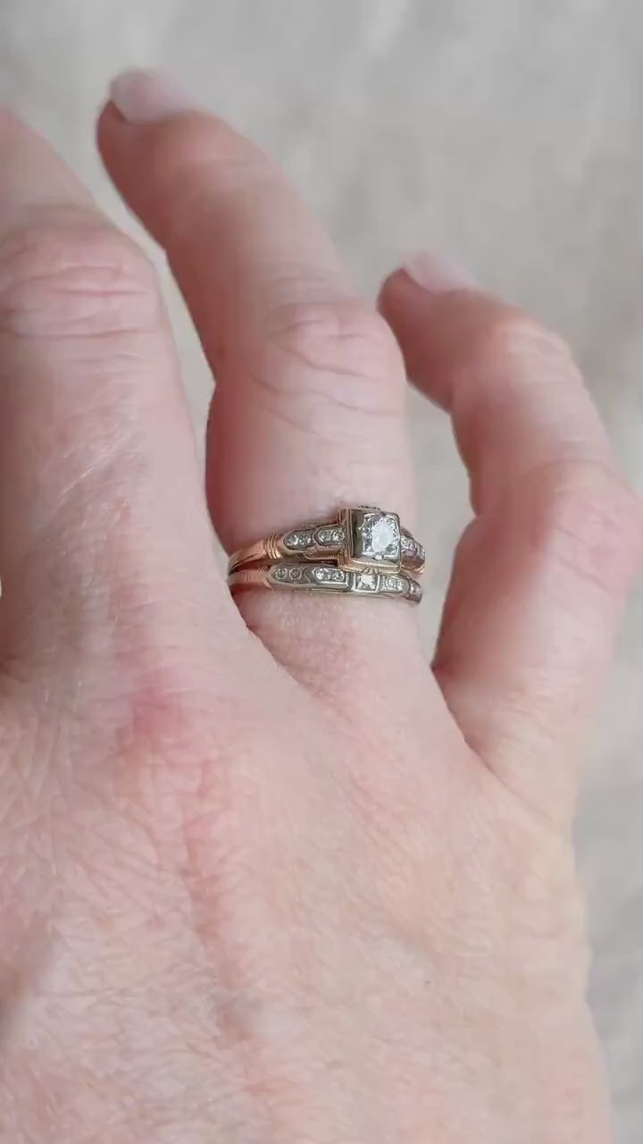 Vintage Art Deco Diamond Bridal Set