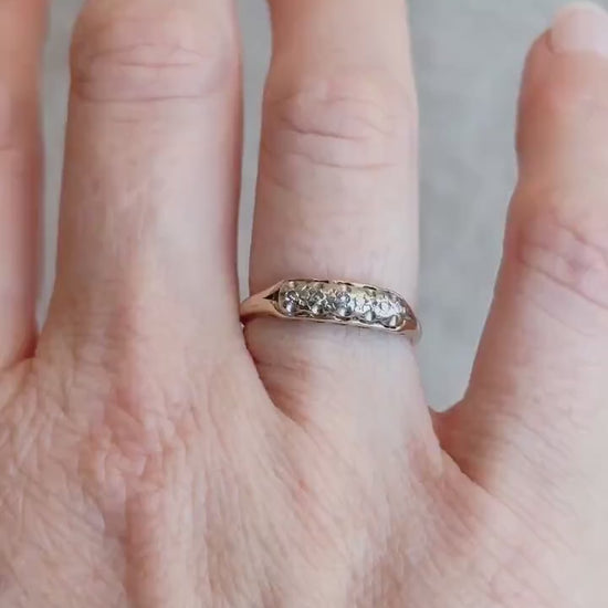 Vintage Diamond Wedding Band in 14k Gold