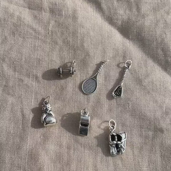 Sterling Silver Boxing Glove Charm Pendant, Sports Themed Minimalist Jewelry, Gift for Her