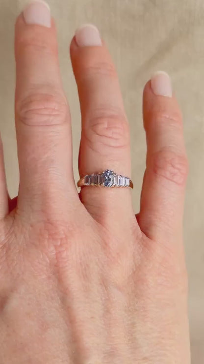 Vintage 1990s Tanzanite Gemstone Ring in 10k Gold
